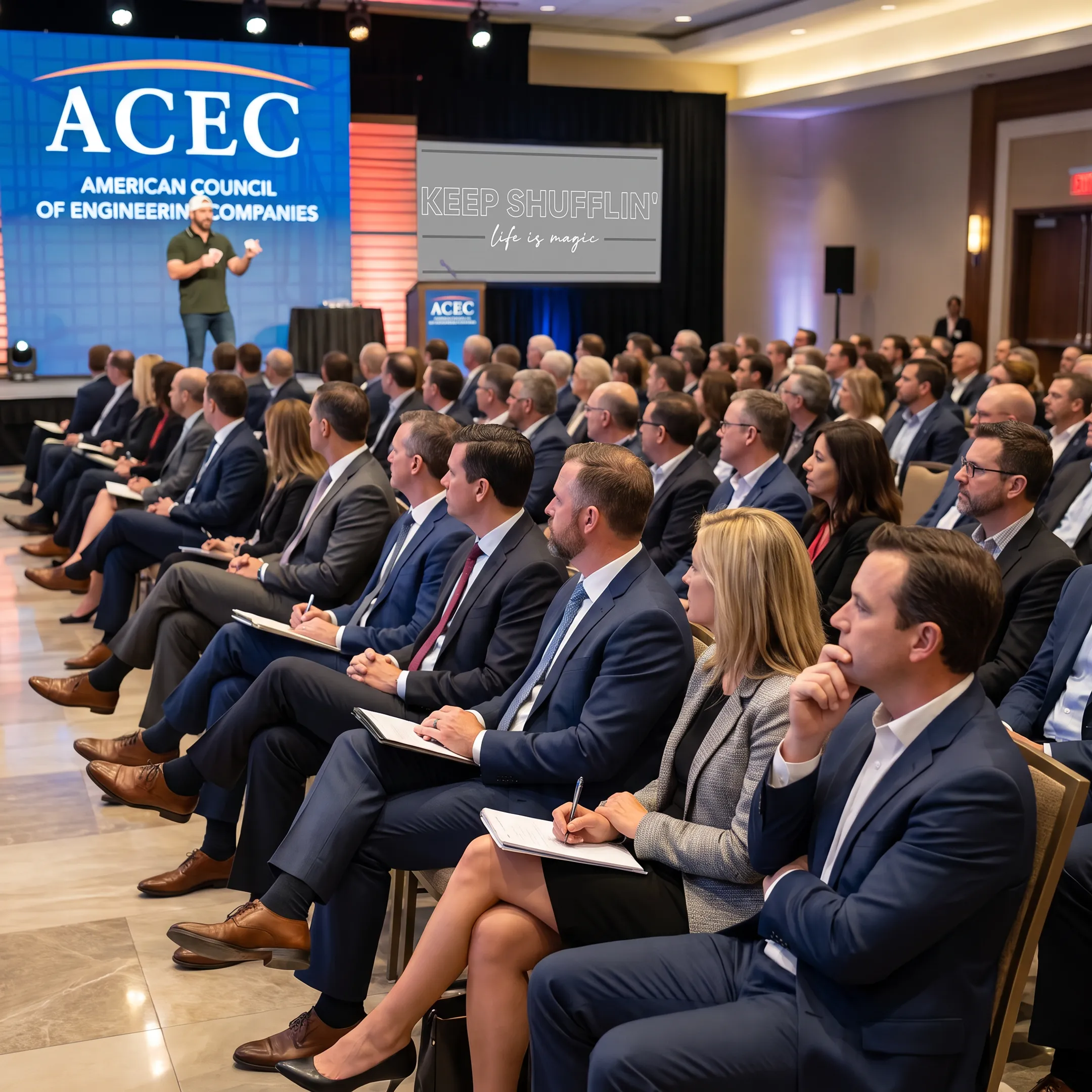 Corporate leaders engaged during Jon Dorenbos keynote