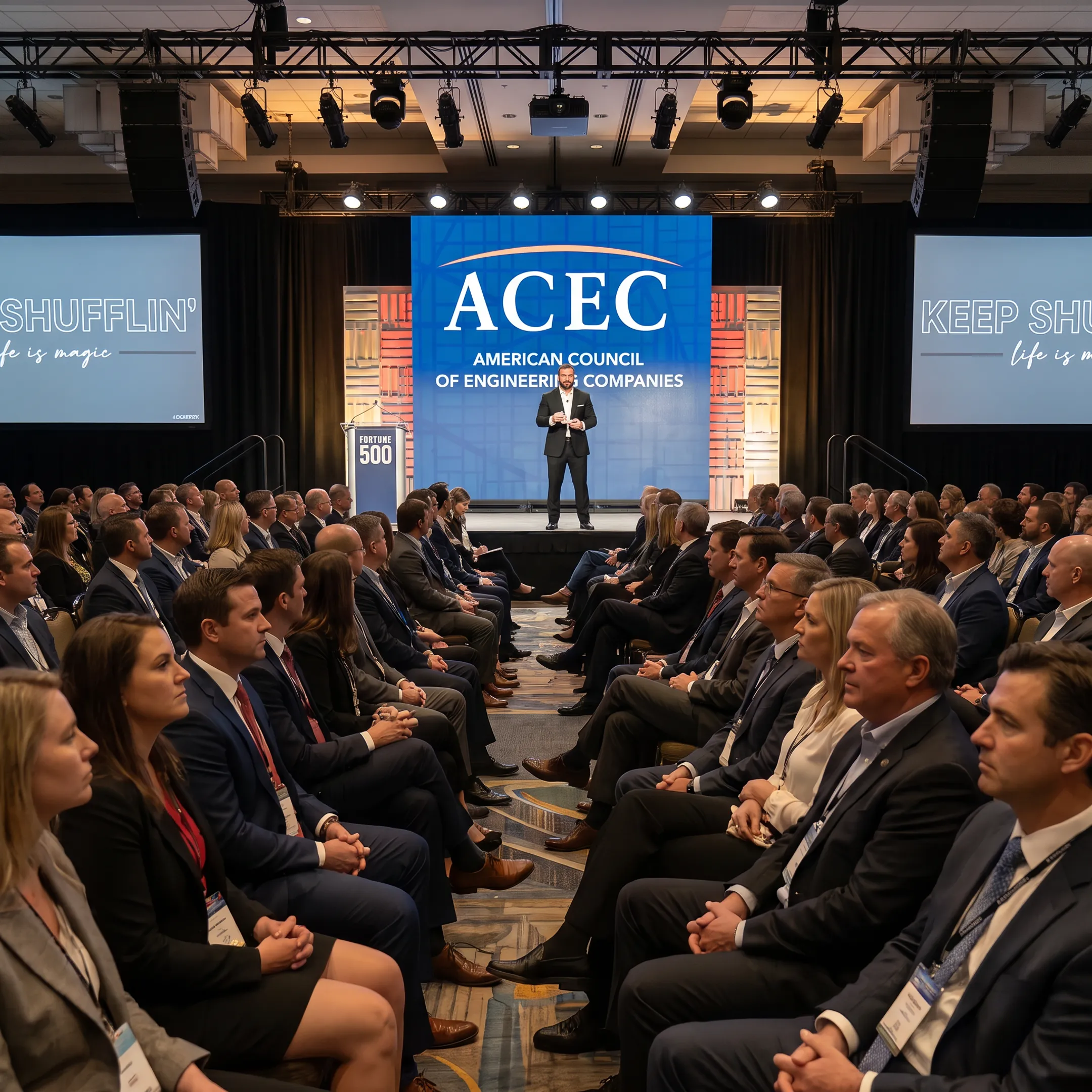 Audience engaged during a mental fitness keynote