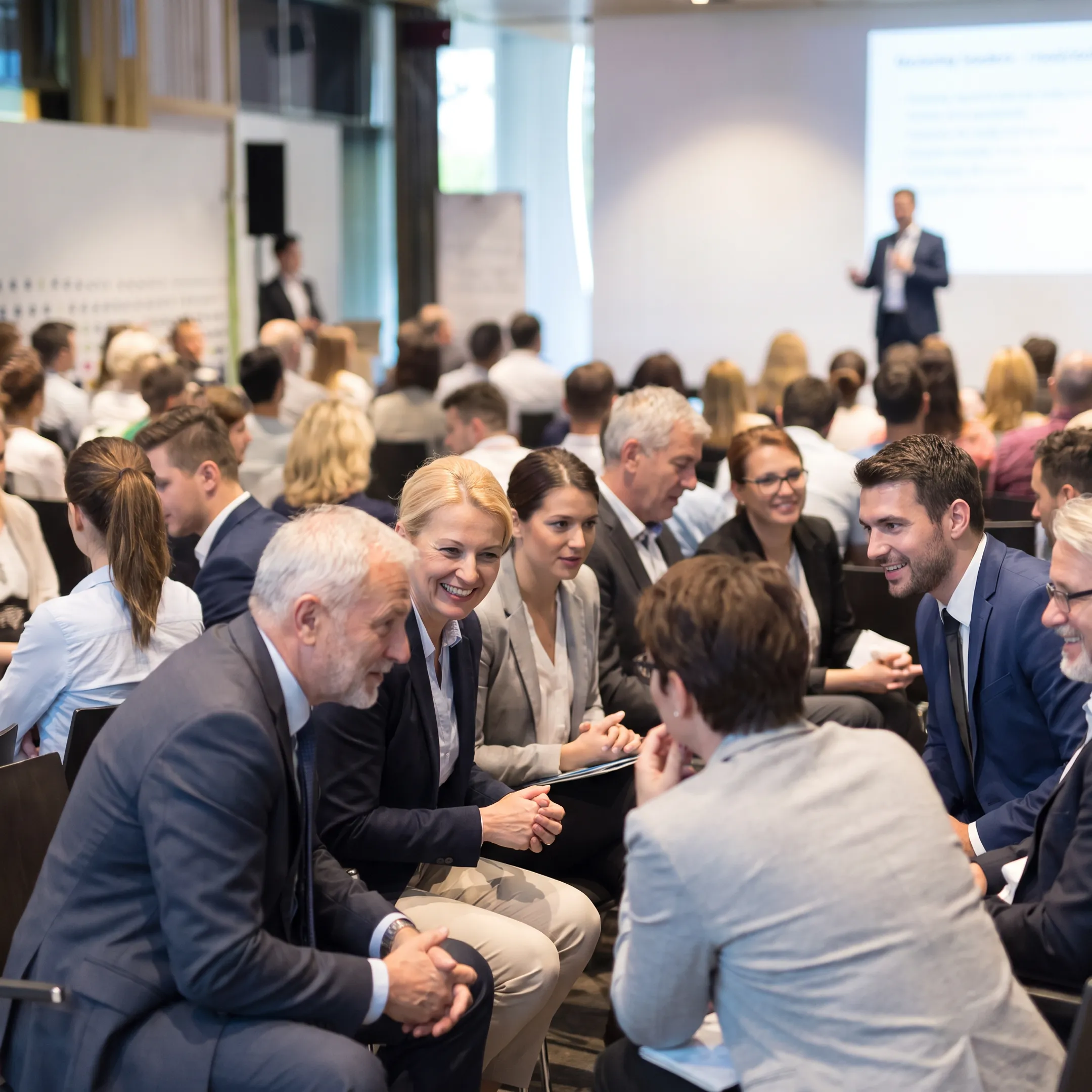 Leadership audience connecting during a keynote