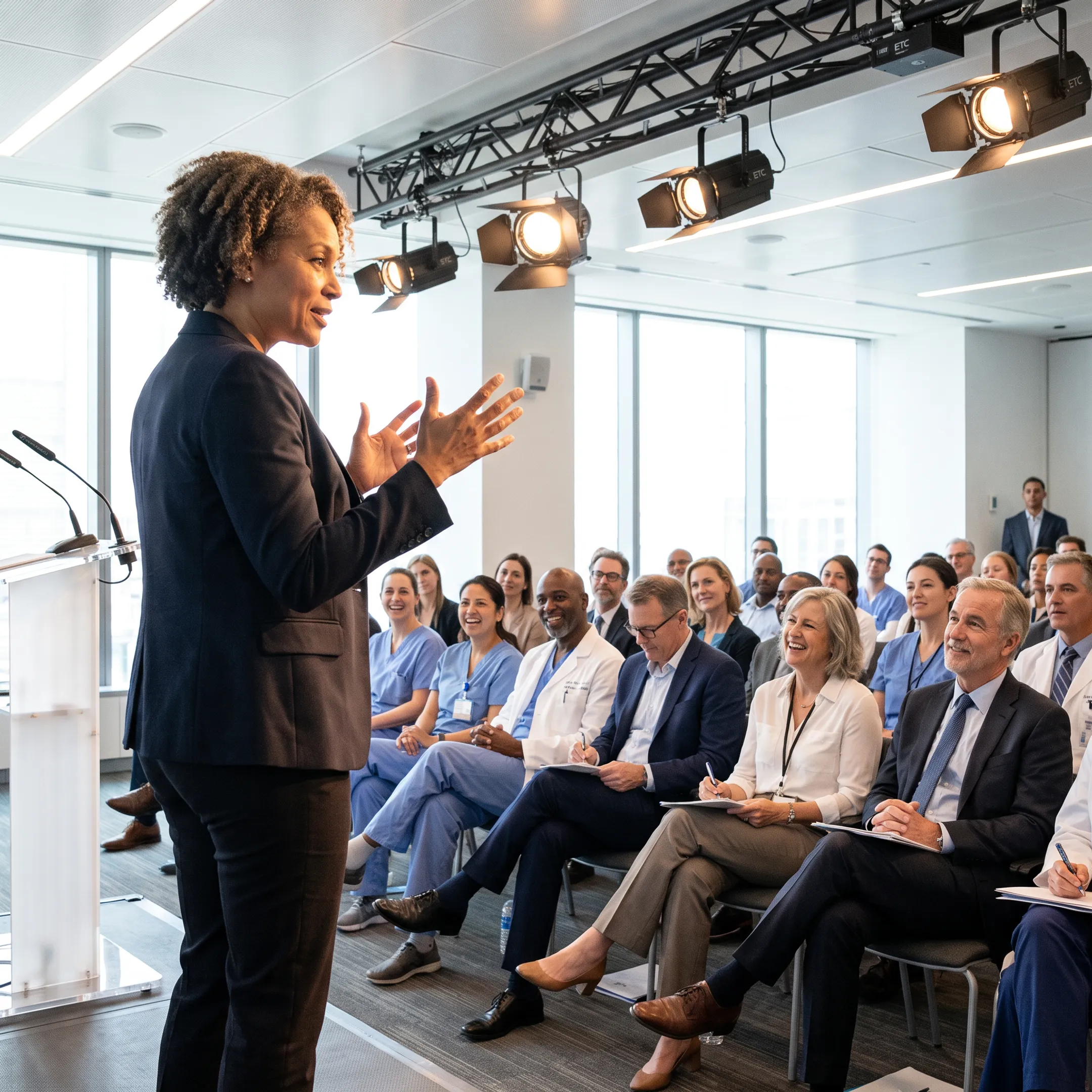 Professional audience engaged during keynote