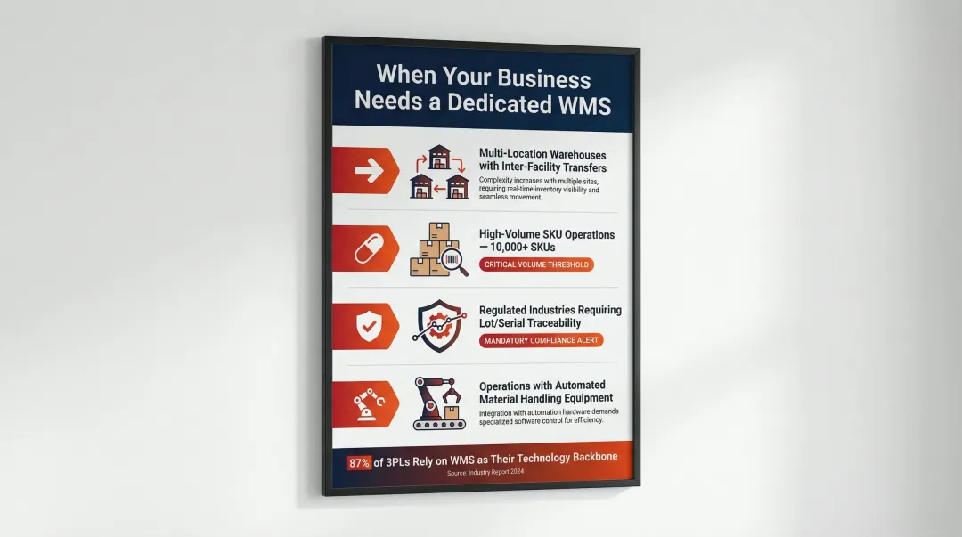 Decision threshold checklist for when businesses need a dedicated WMS system