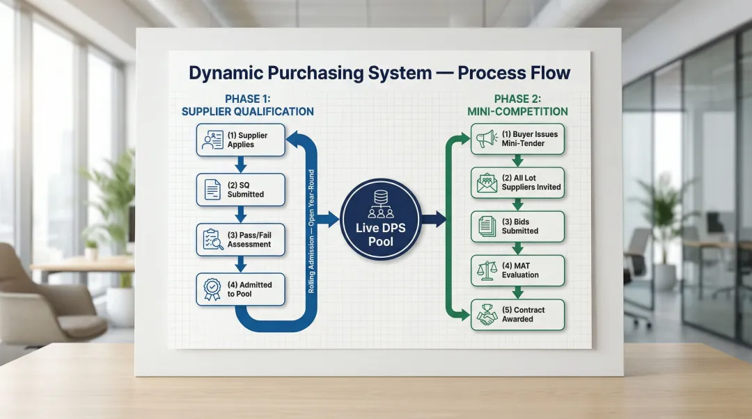 Two-phase DPS process flow from supplier qualification to contract award