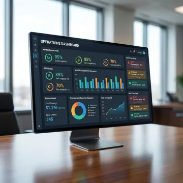 Vendor performance management dashboard showing supplier KPIs and procurement metrics