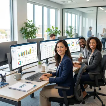 Retail procurement team reviewing supplier performance data on a custom software platform