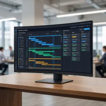 Production planning and scheduling software dashboard showing manufacturing workflows and batch management
