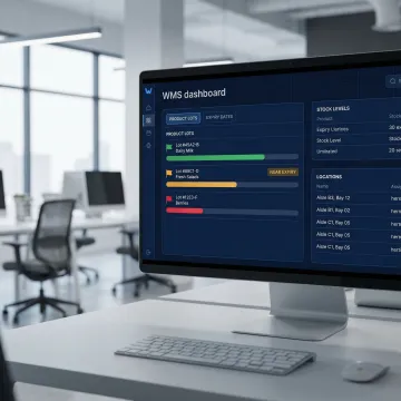Custom WMS interface showing food inventory lot tracking and expiry date management