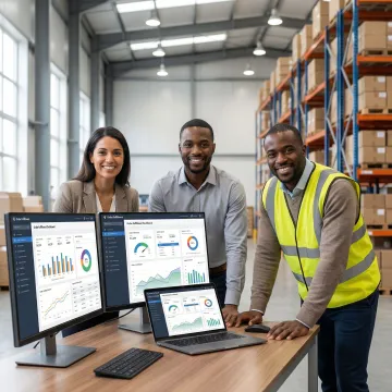 Operations team managing order fulfillment workflows on a modern software dashboard