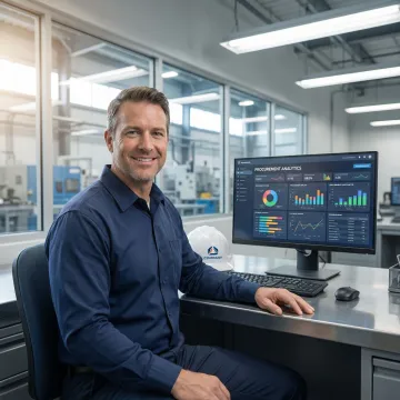 Custom purchasing software dashboard for a manufacturing facility