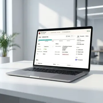 Keel WMS software interface showing warehouse fulfilment workflow configuration on a laptop