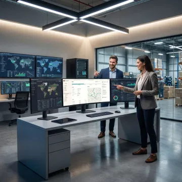 Operations team using custom fulfillment software to manage orders and shipments