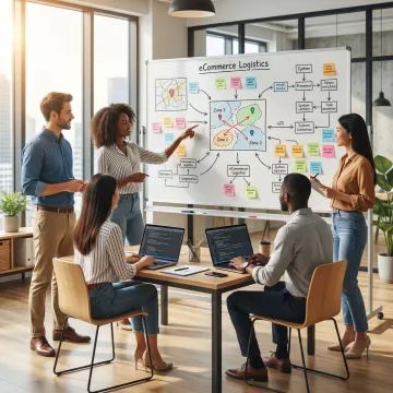 Software development team building a custom eCommerce delivery management platform