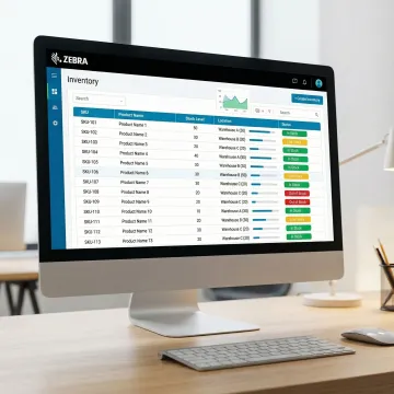 Retail inventory management software dashboard displaying real-time stock levels across multiple store locations