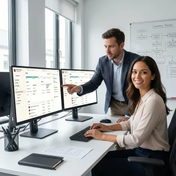 Keel implementation team configuring an inventory management system with a client operations manager