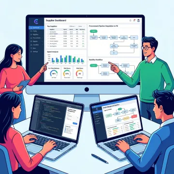 Software development team building a custom supplier management platform on Keel