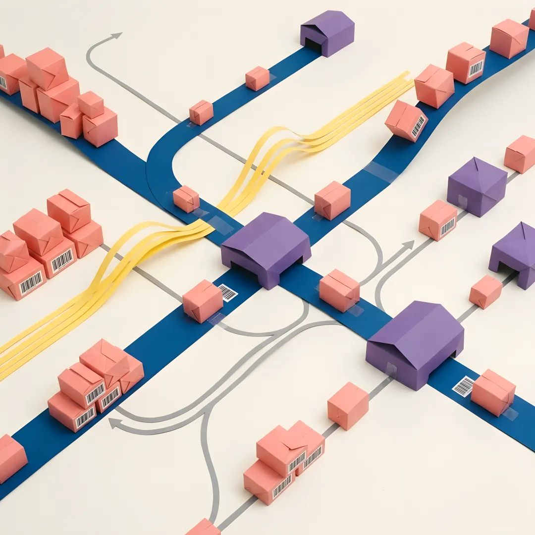 Custom supply chain software dashboard for retail operations showing inventory and order tracking