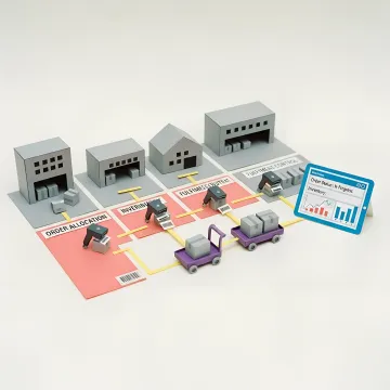 Dashboard showing distributed order management across multiple fulfilment channels