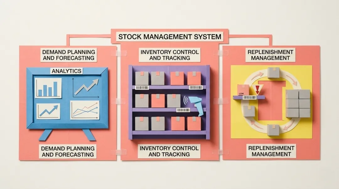 Three core areas of stock management demand planning inventory control replenishment