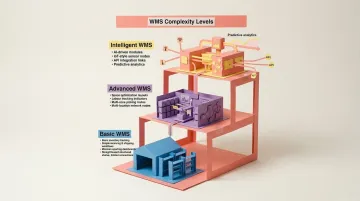 Three-tier WMS complexity comparison basic advanced and intelligent features breakdown