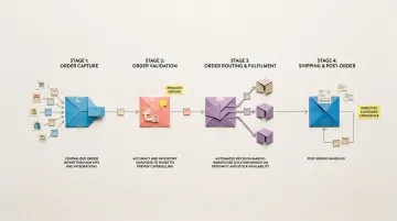 Order validation and inventory promising process flow with key accuracy statistics