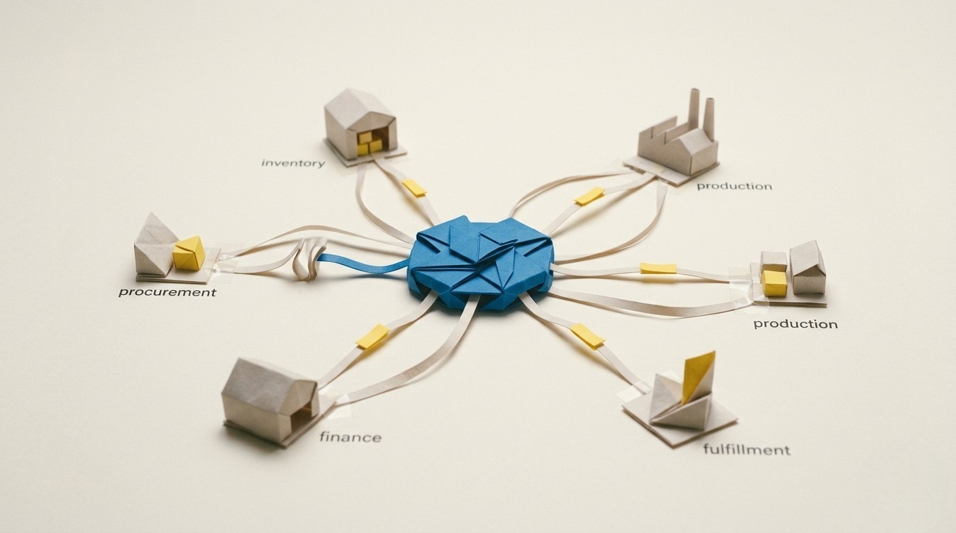 ERP supply chain operational backbone connecting procurement inventory production and fulfilment