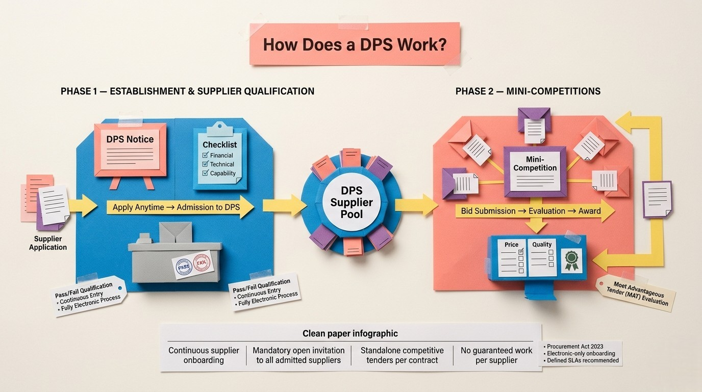 Two-phase DPS process flow from supplier qualification to contract award