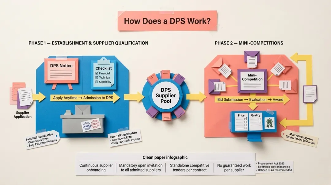 Two-phase DPS process flow from supplier qualification to contract award