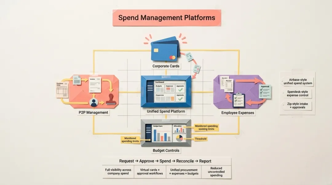 Four types of procure-to-pay software solutions comparison chart for businesses