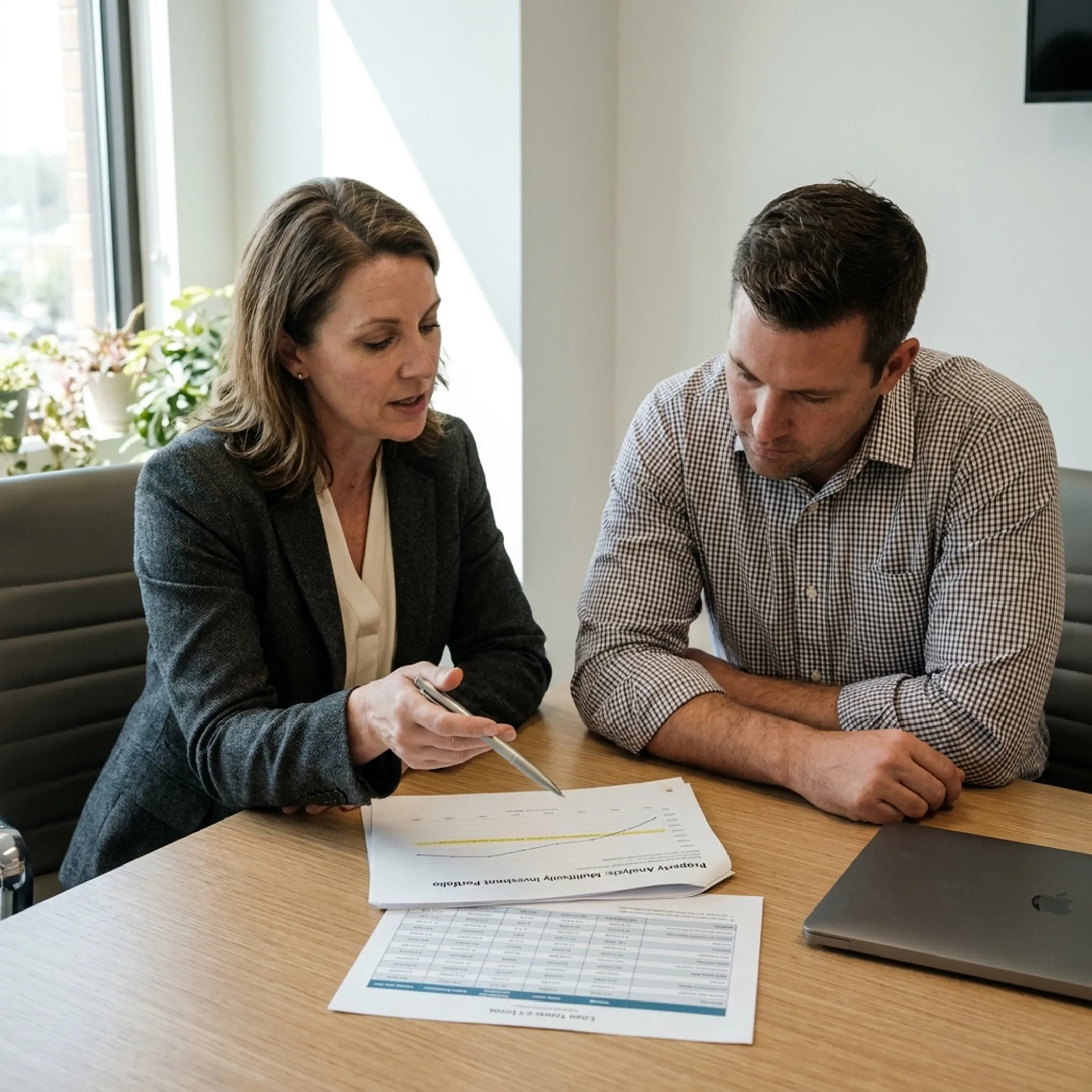 Advisor discussing multifamily financing options