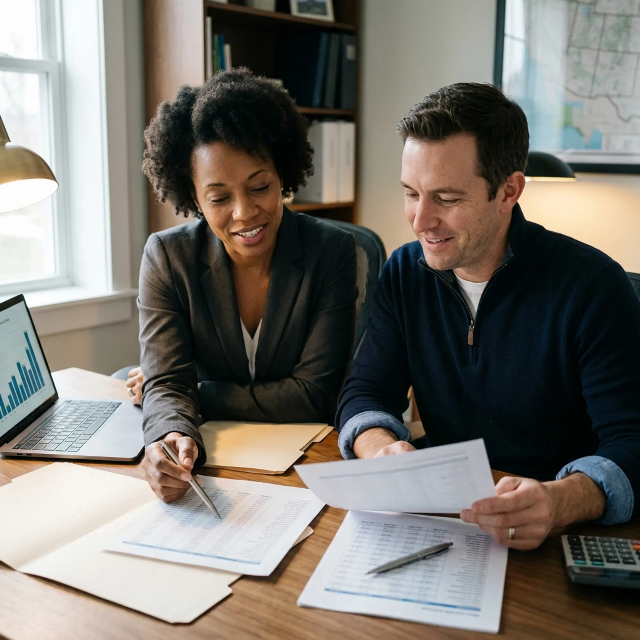 Lending professional discussing rental property cash flow