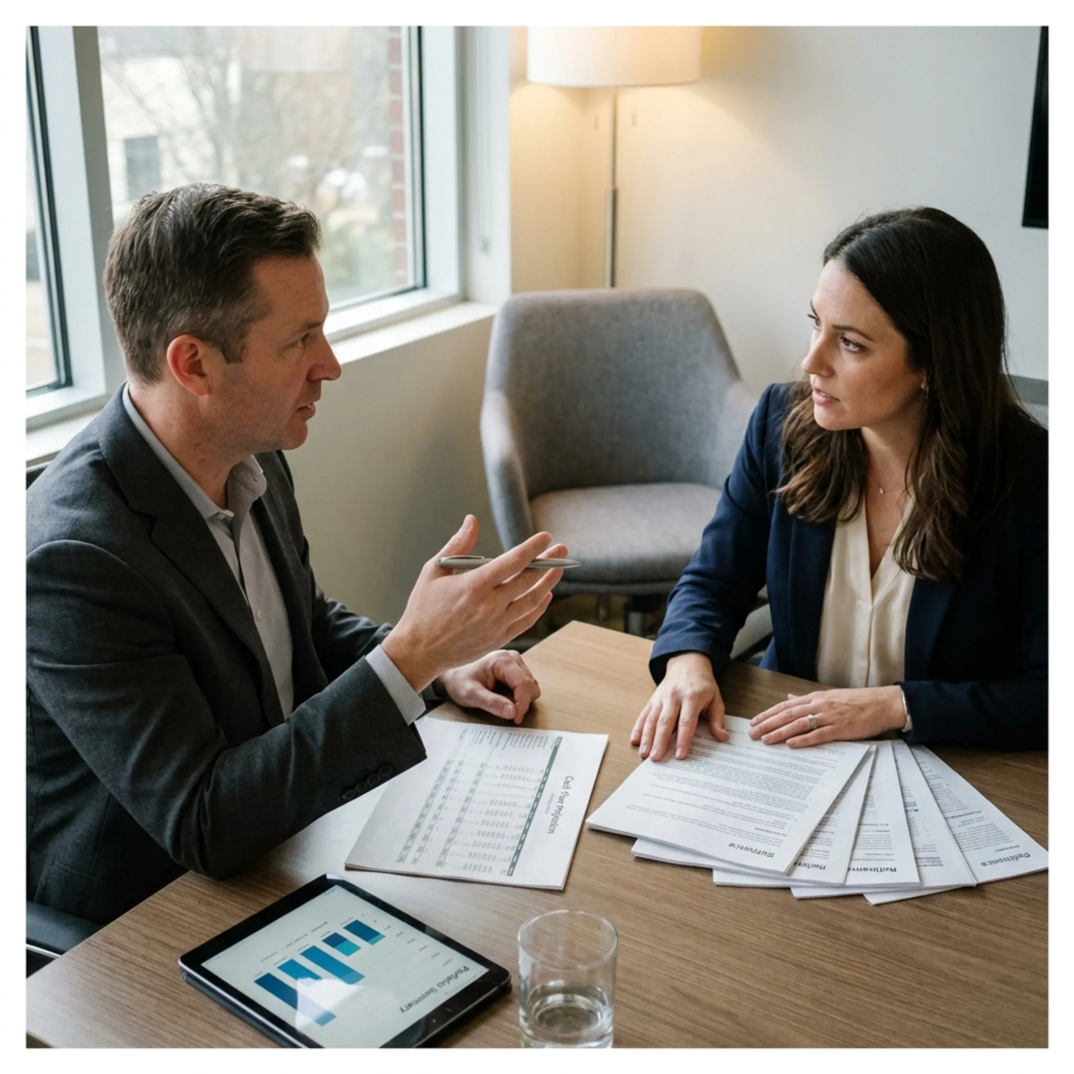 Investor discussing rental property financing strategy
