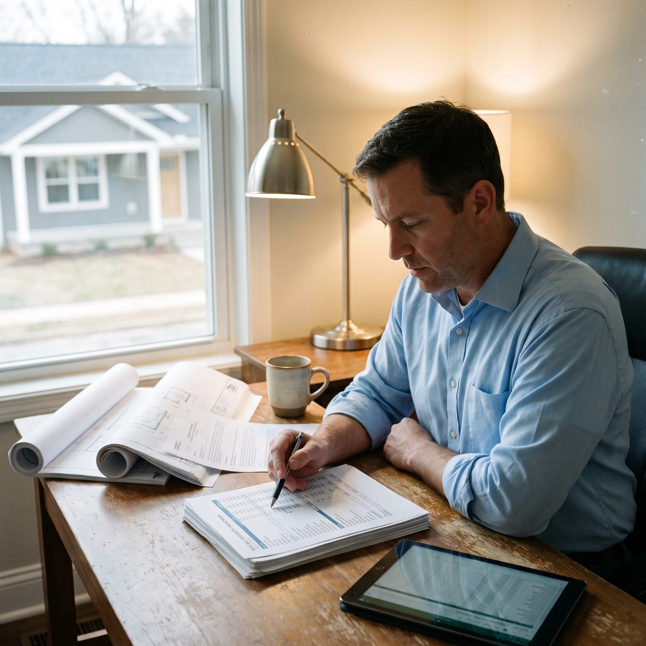 Real estate investor reviewing a renovated rental property financing plan