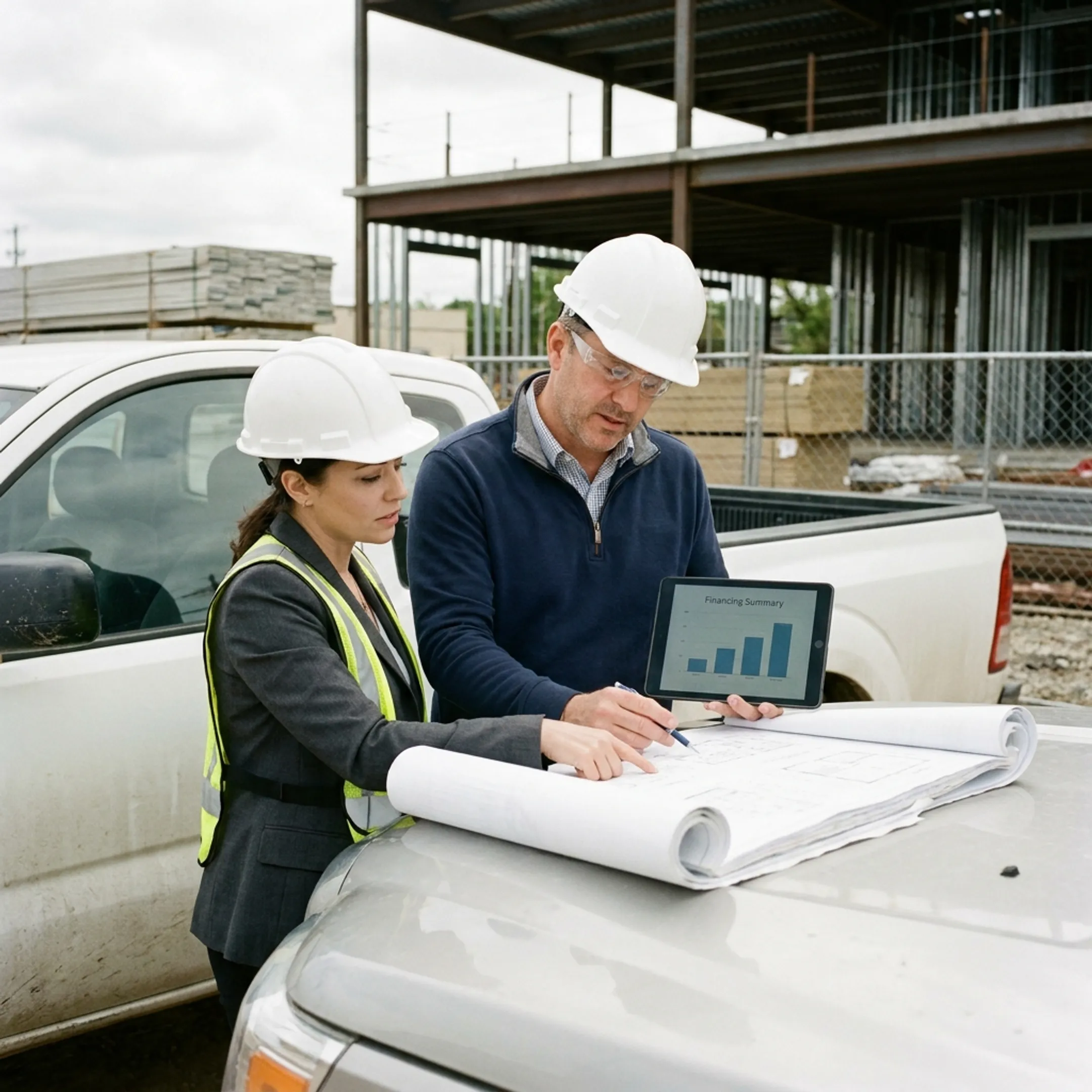 Commercial construction project supported by real estate financing