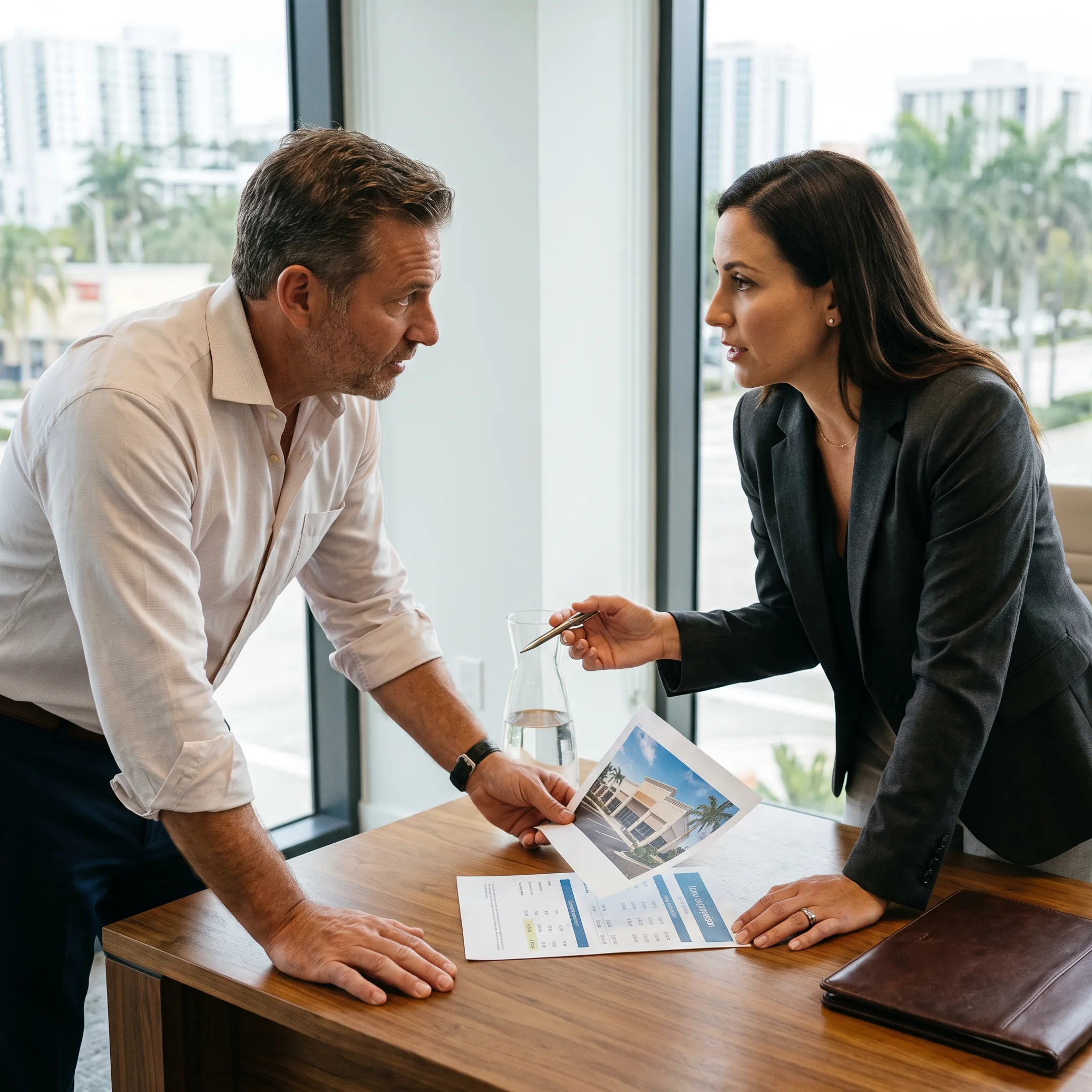 Investor reviewing Florida rental property financing documents