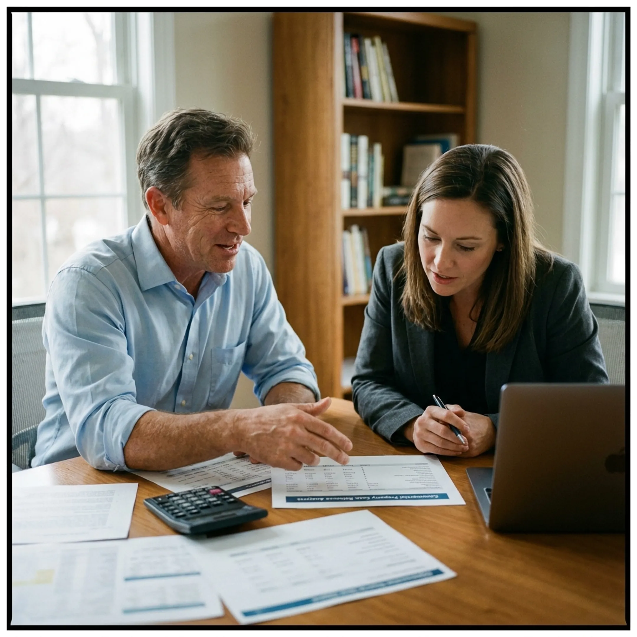 Rental property investor discussing cash flow refinance options