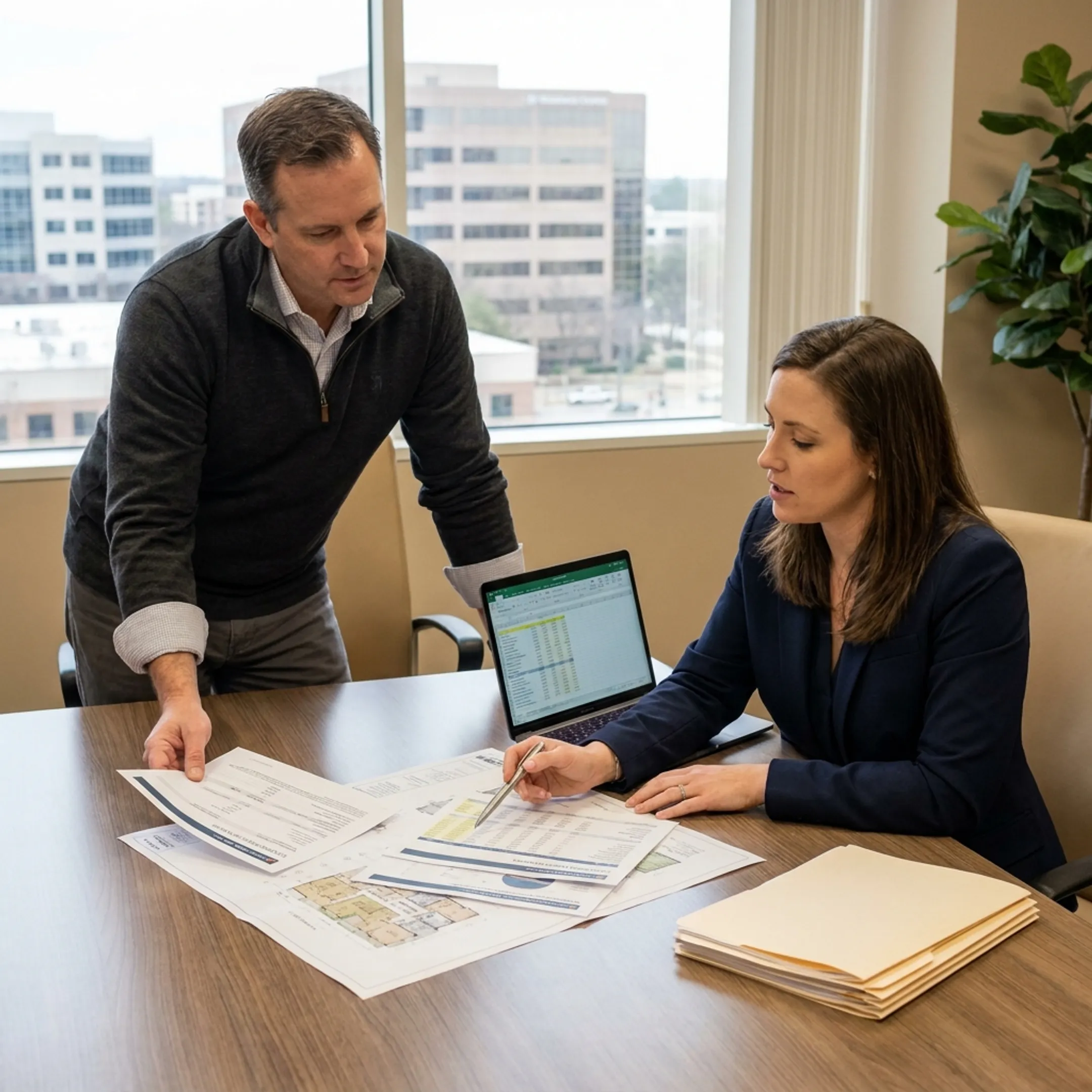 Investor reviewing a multifamily bridge financing strategy