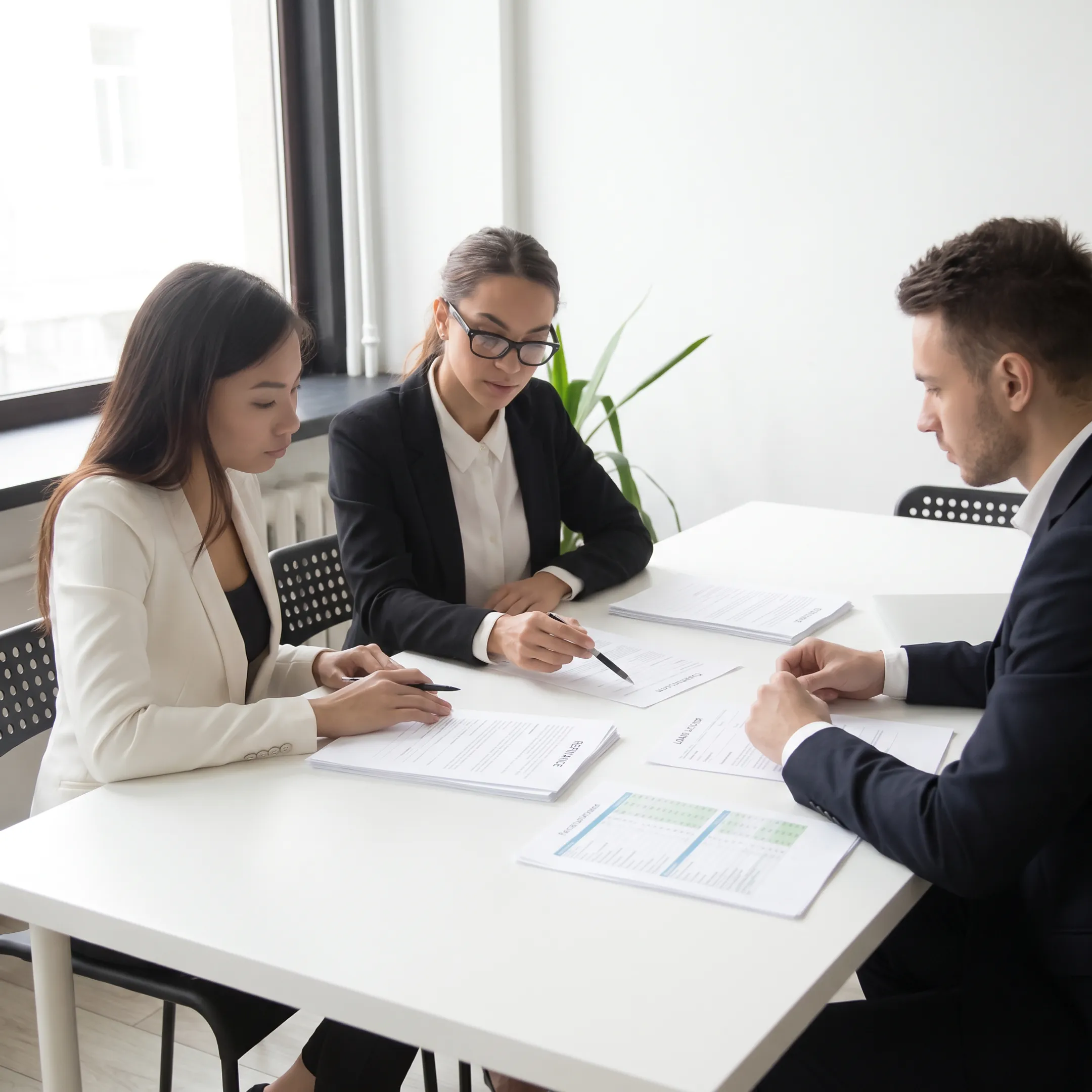Commercial property refinancing consultation with real estate investors and lending professionals