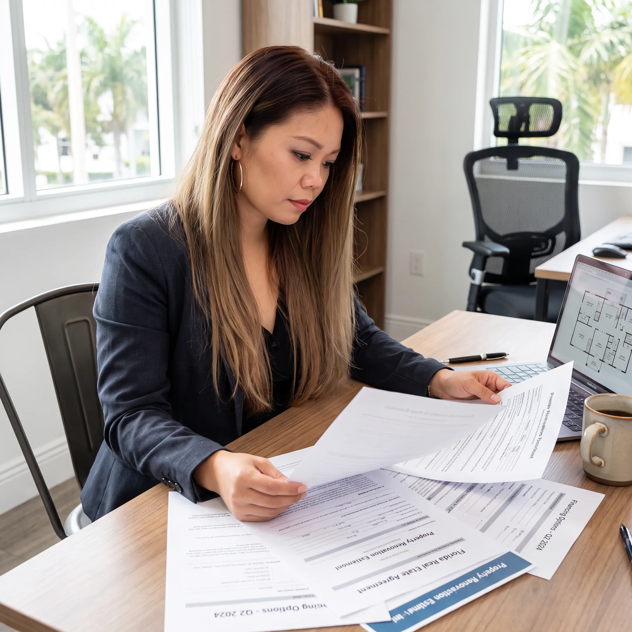 Florida real estate investor reviewing hard money financing with a lending professional