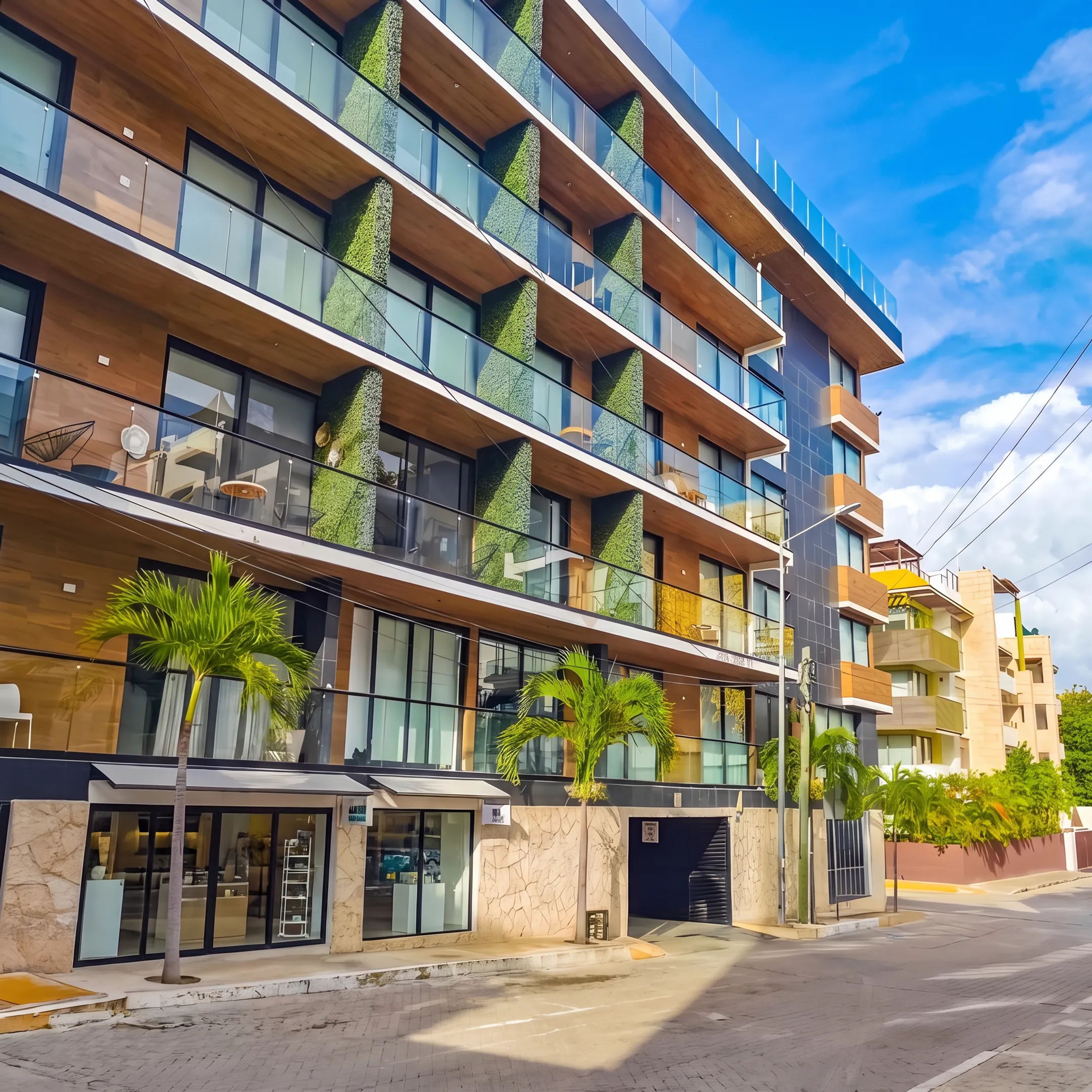 Mixed-use property with retail space and residential apartments