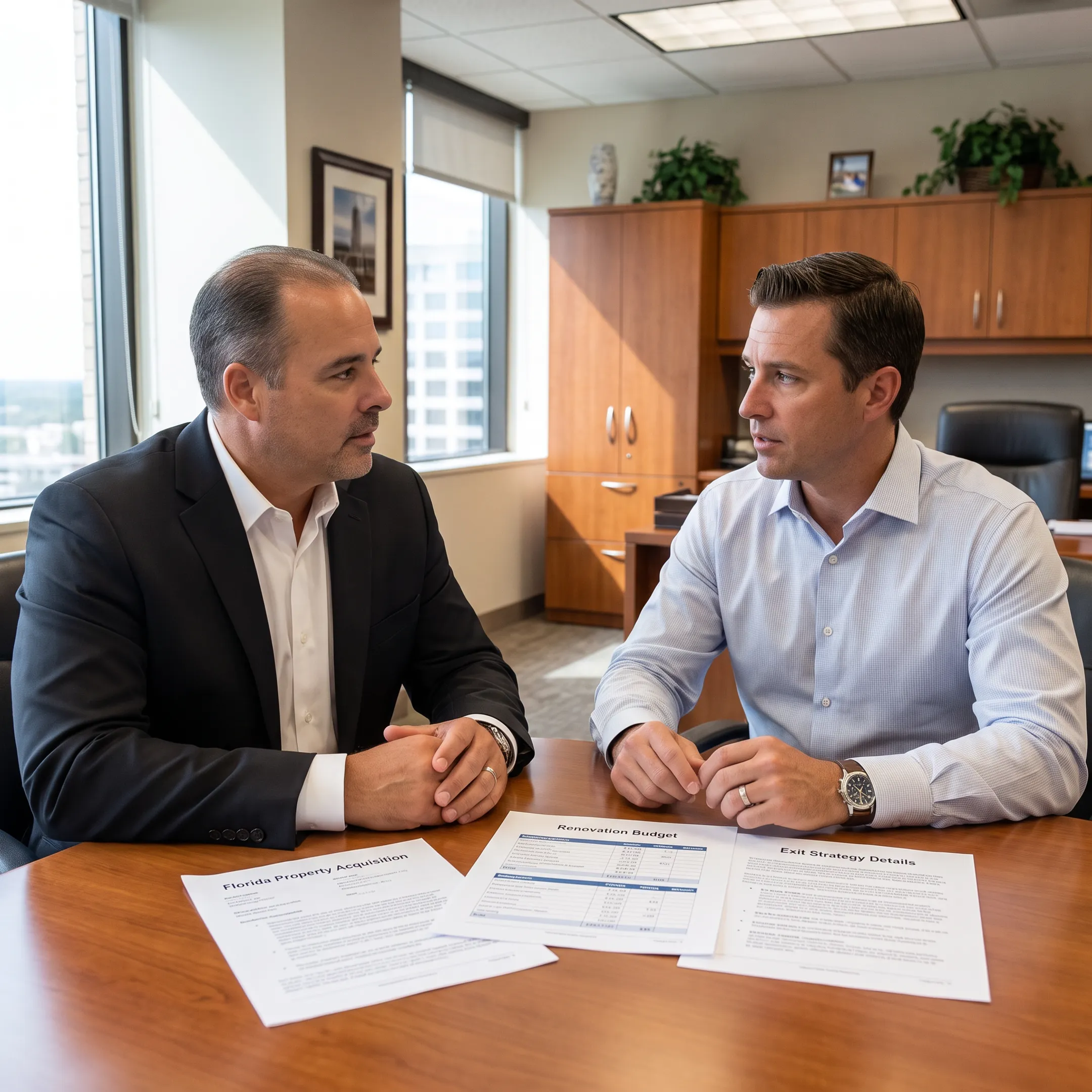 Investor discussing a Florida real estate loan strategy