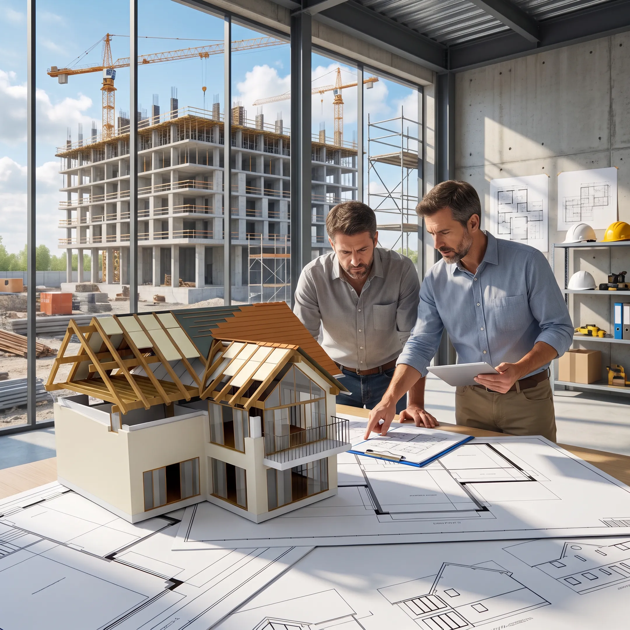 Hotel construction project with financing documents and development plans