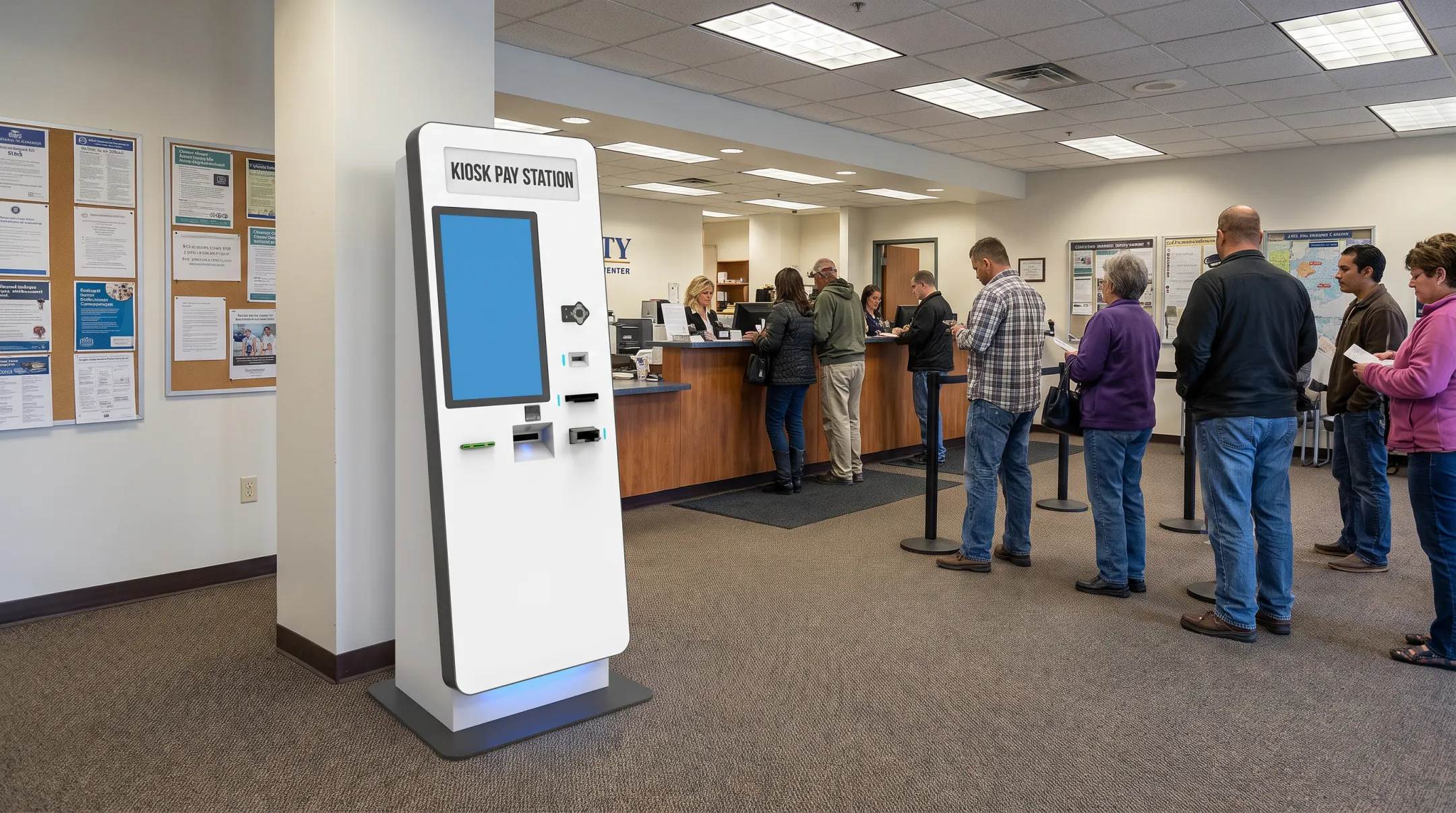 KIOSK PAY STATION payment kiosk in government service environment