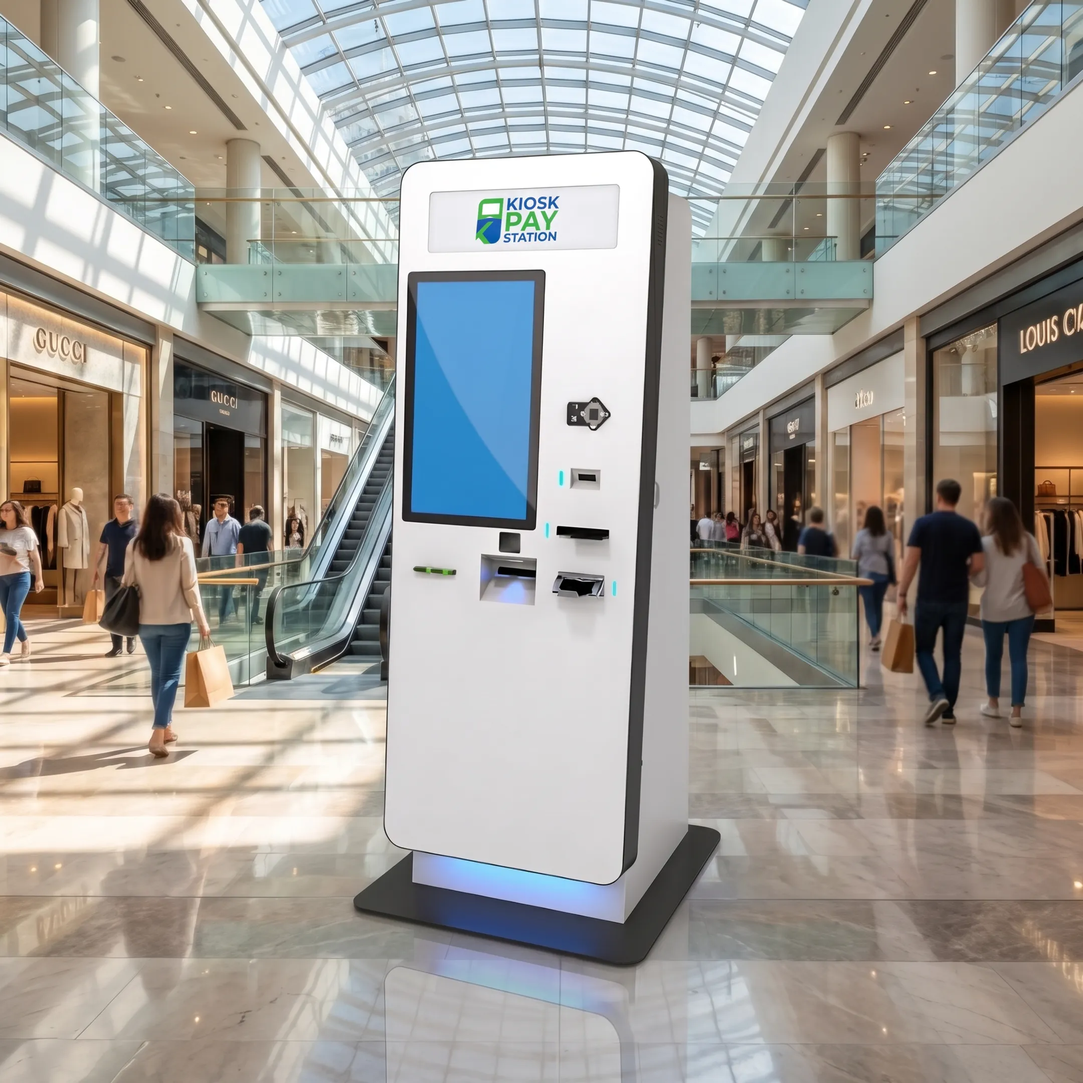 Technician configuring a payment kiosk integration