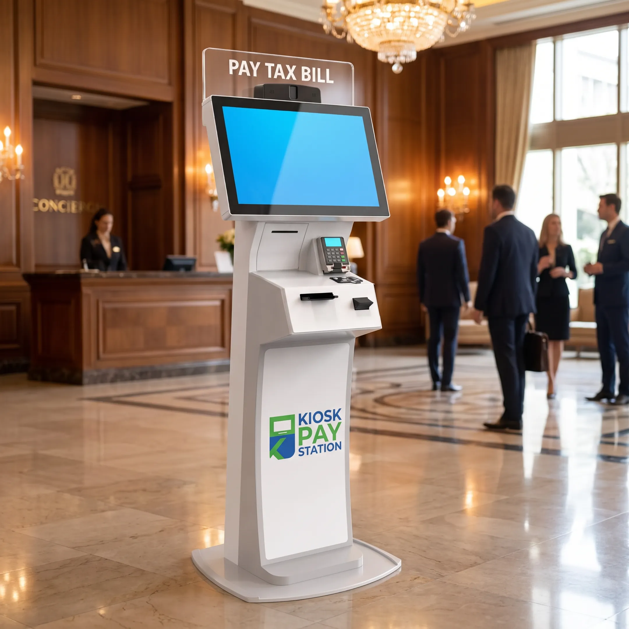 Accessible utility payment kiosk in a public building