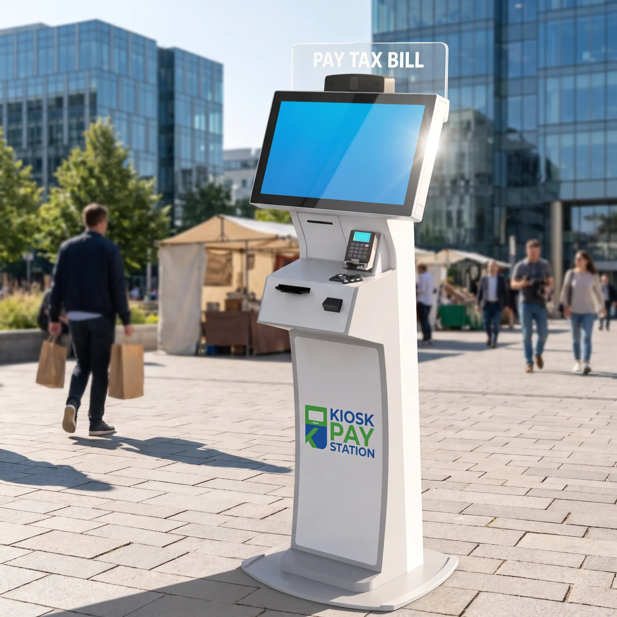 Constituent using a government payment kiosk