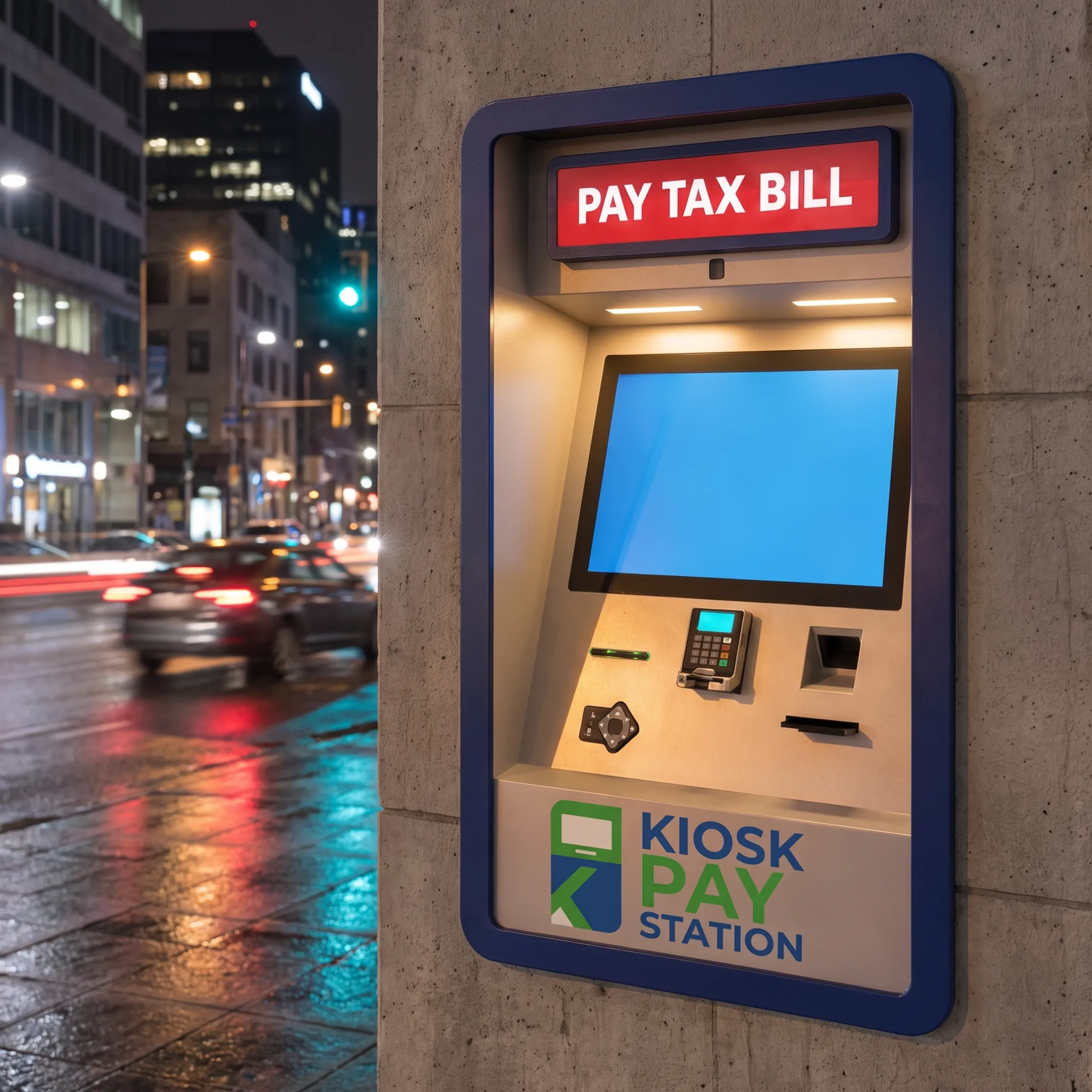 Constituent using a government payment kiosk