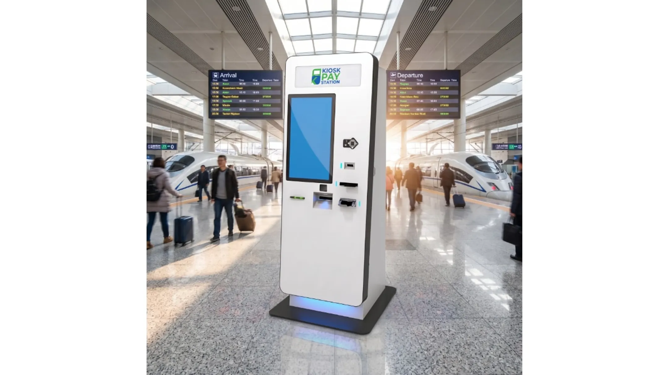 KIOSK PAY STATION device accepting cash card and e-wallet payments