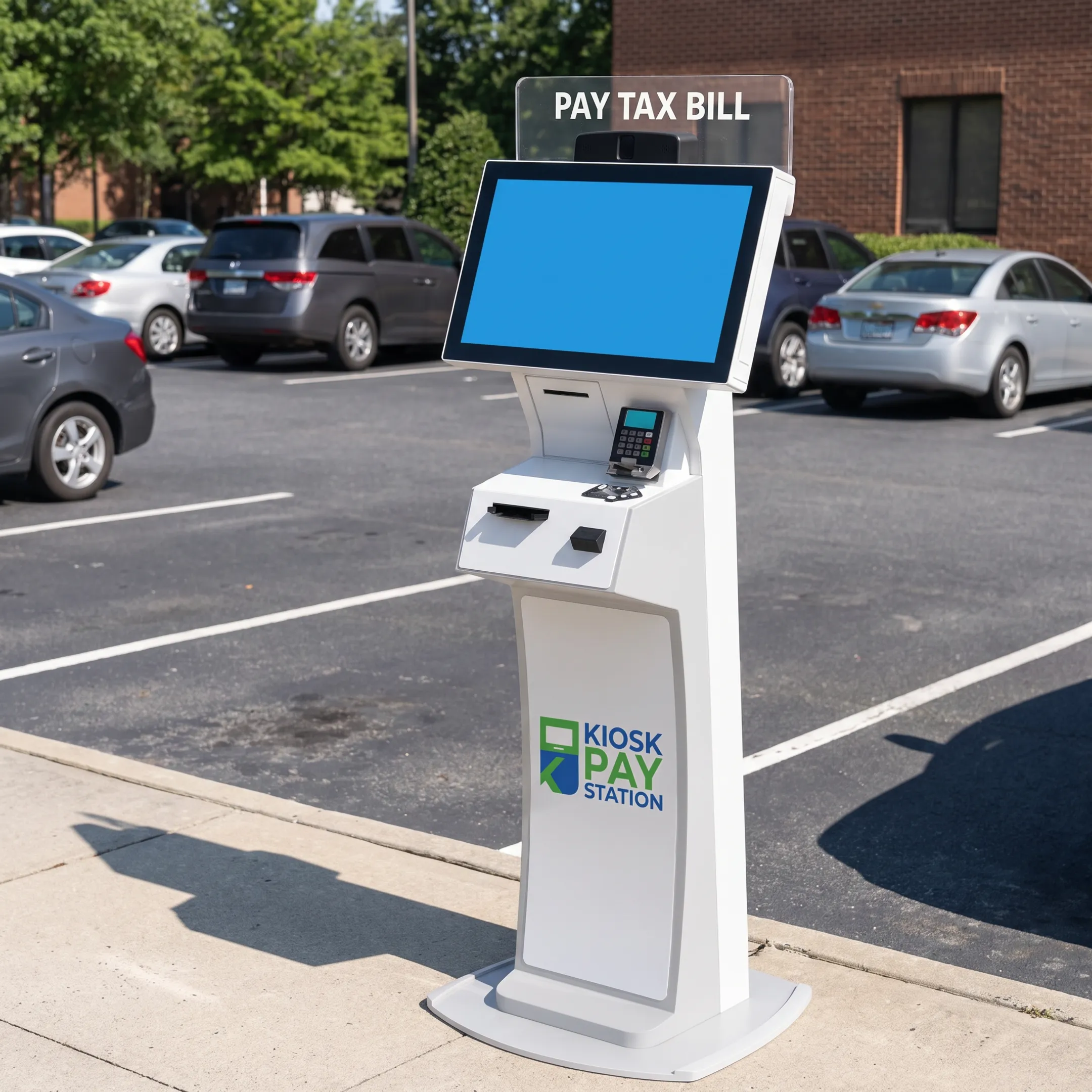 Payment integration dashboard alongside a self-service kiosk