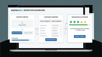 Knowmax knowledge base platform bulk upload and migration dashboard interface