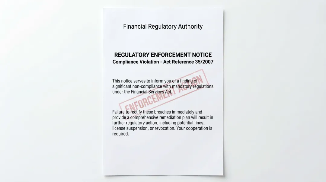 Regulatory compliance fine document illustrating financial penalties from poor staff knowledge management