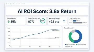 Enterprise AI customer service results dashboard displaying key performance benchmarks